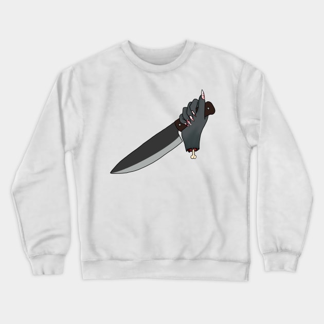 horror knife hand Crewneck Sweatshirt by thejesamestreet